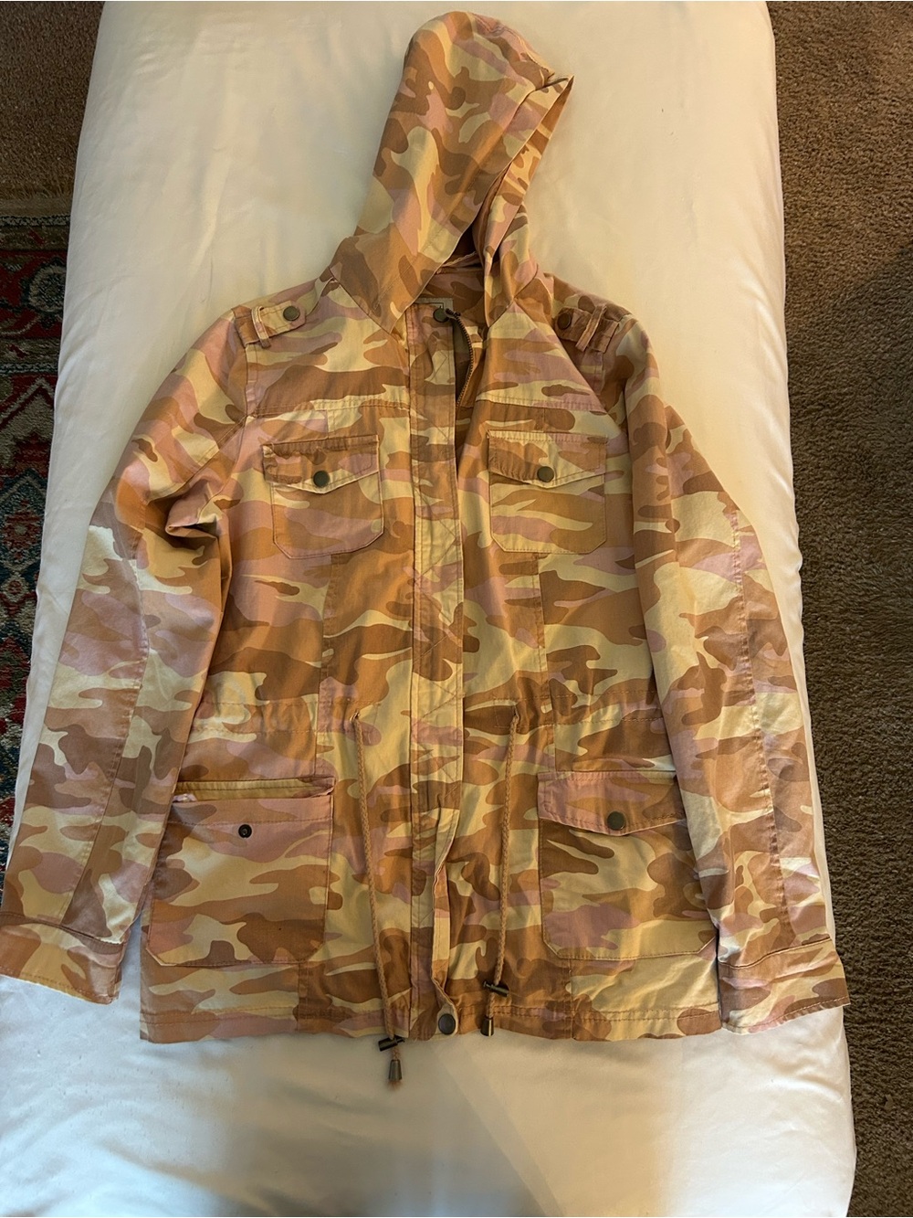 New Look Girls Pink & Tan Camo Hooded Jacket